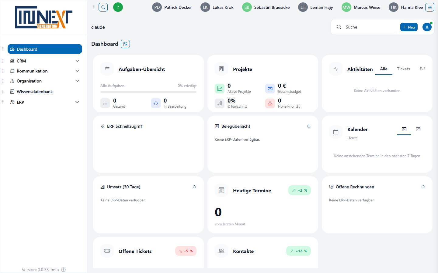 CINNEXT Dashboard